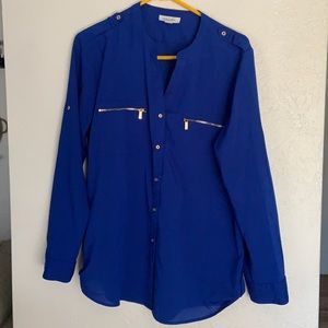 Calvin Klein Bright Blue Top size large.